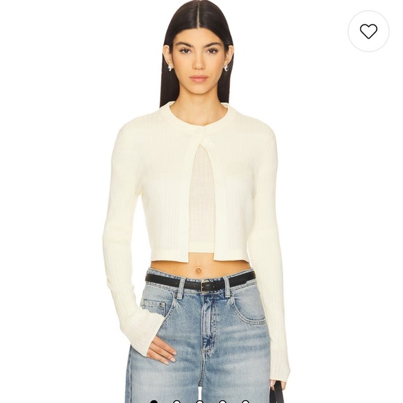 Cable &Gauge‎ white Long Sleeve Cropped Cardigan - Picture 1 of 6